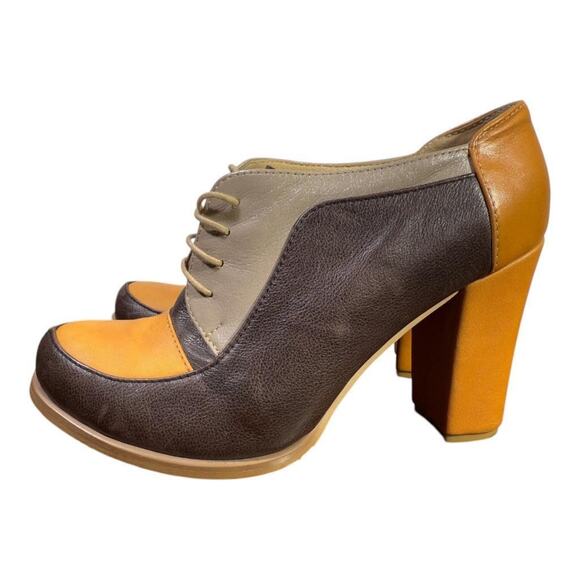 Julia Bo Leather Oxford Heel Women size 38 US 7.5-8 - Picture 2 of 6